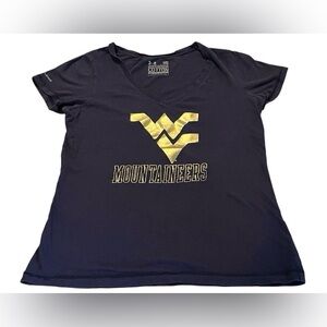 WVU Under Armour Women’s Navy Charged Cotton T-Shirt, Size Medium